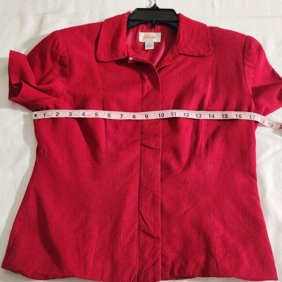 Talbots Women's Size 4 Red Linen Blend Short Sleeve Pencil Skirt Suit Office - Picture 9 of 16